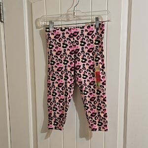 3/$25 Faded Glory Girls Capri Leggins Pink Animal Pattern Medium 7-8 Yea…